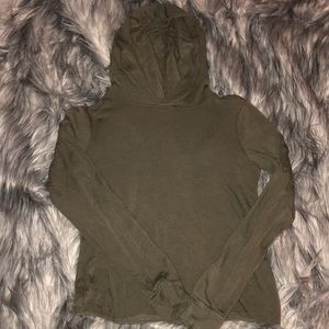 Army green cropped sweatshirt